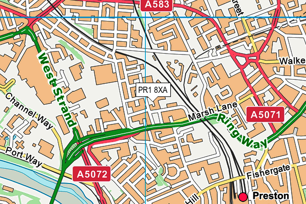 PR1 8XA map - OS VectorMap District (Ordnance Survey) PR1 8XA map - OS VectorMap District (Ordnance Survey)