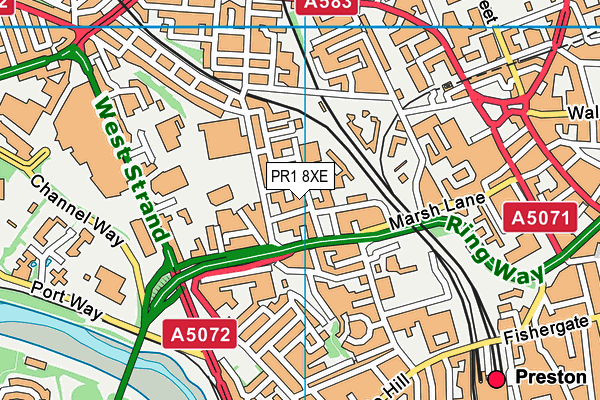 PR1 8XE map - OS VectorMap District (Ordnance Survey) PR1 8XE map - OS VectorMap District (Ordnance Survey)