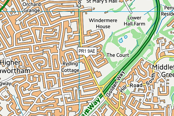 PR1 9AE map - OS VectorMap District (Ordnance Survey) PR1 9AE map - OS VectorMap District (Ordnance Survey)