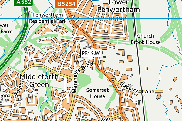 PR1 9JW map - OS VectorMap District (Ordnance Survey) PR1 9JW map - OS VectorMap District (Ordnance Survey)