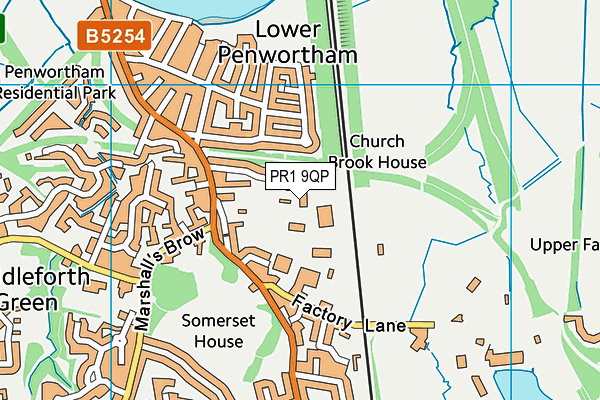 PR1 9QP map - OS VectorMap District (Ordnance Survey) PR1 9QP map - OS VectorMap District (Ordnance Survey)