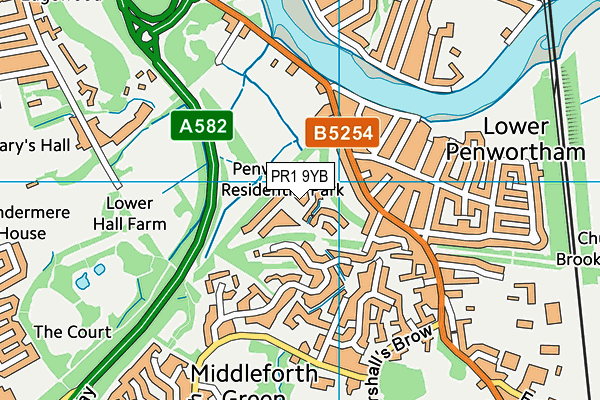PR1 9YB map - OS VectorMap District (Ordnance Survey) PR1 9YB map - OS VectorMap District (Ordnance Survey)