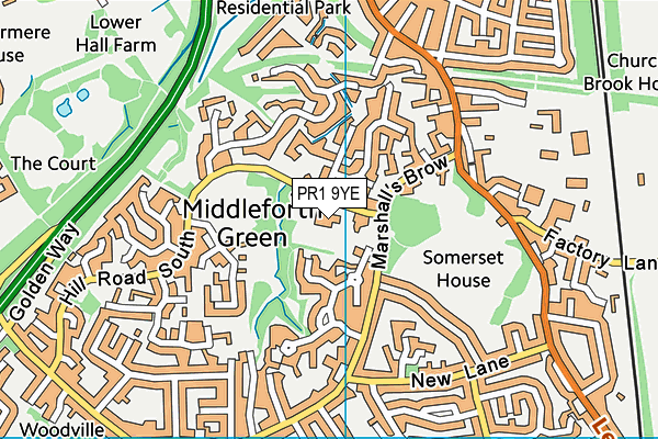 PR1 9YE map - OS VectorMap District (Ordnance Survey) PR1 9YE map - OS VectorMap District (Ordnance Survey)