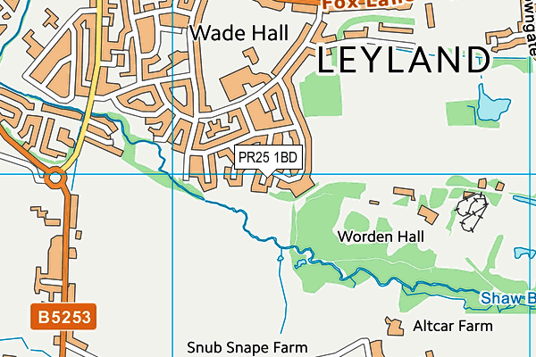 PR25 1BD map - OS VectorMap District (Ordnance Survey) PR25 1BD map - OS VectorMap District (Ordnance Survey)