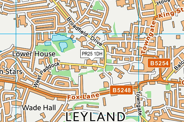 PR25 1DH map - OS VectorMap District (Ordnance Survey) PR25 1DH map - OS VectorMap District (Ordnance Survey)