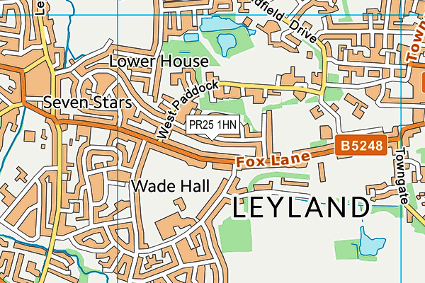 PR25 1HN map - OS VectorMap District (Ordnance Survey) PR25 1HN map - OS VectorMap District (Ordnance Survey)