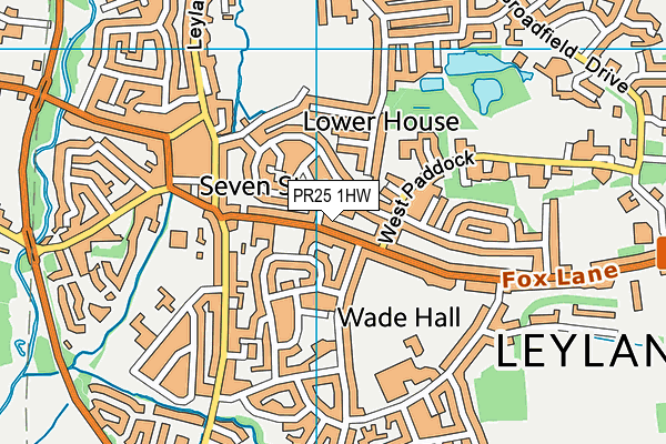 PR25 1HW map - OS VectorMap District (Ordnance Survey) PR25 1HW map - OS VectorMap District (Ordnance Survey)