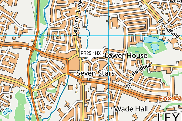PR25 1HX map - OS VectorMap District (Ordnance Survey) PR25 1HX map - OS VectorMap District (Ordnance Survey)