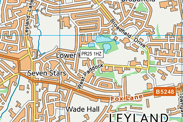 PR25 1HZ map - OS VectorMap District (Ordnance Survey) PR25 1HZ map - OS VectorMap District (Ordnance Survey)