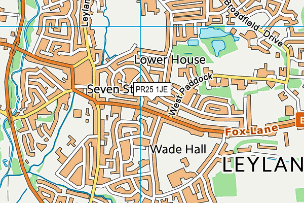 PR25 1JE map - OS VectorMap District (Ordnance Survey) PR25 1JE map - OS VectorMap District (Ordnance Survey)