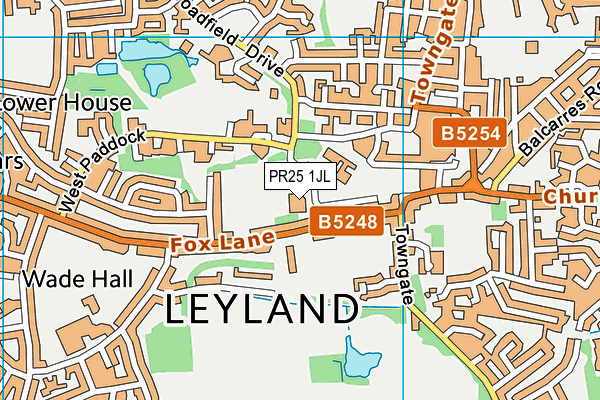 PR25 1JL map - OS VectorMap District (Ordnance Survey) PR25 1JL map - OS VectorMap District (Ordnance Survey)
