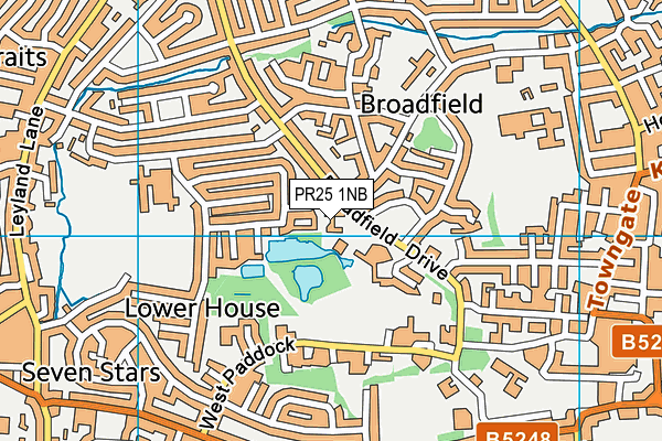 PR25 1NB map - OS VectorMap District (Ordnance Survey) PR25 1NB map - OS VectorMap District (Ordnance Survey)