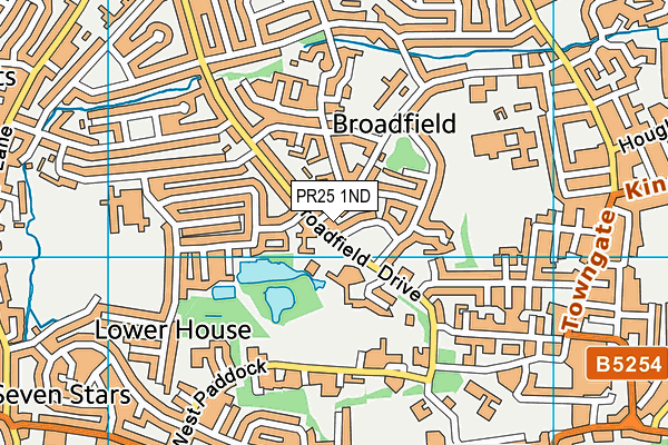 PR25 1ND map - OS VectorMap District (Ordnance Survey) PR25 1ND map - OS VectorMap District (Ordnance Survey)