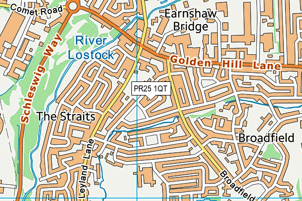 PR25 1QT map - OS VectorMap District (Ordnance Survey) PR25 1QT map - OS VectorMap District (Ordnance Survey)