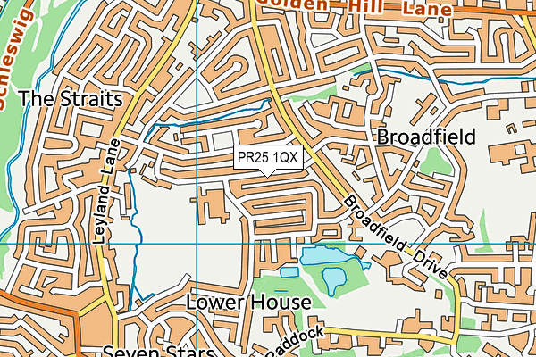 PR25 1QX map - OS VectorMap District (Ordnance Survey) PR25 1QX map - OS VectorMap District (Ordnance Survey)