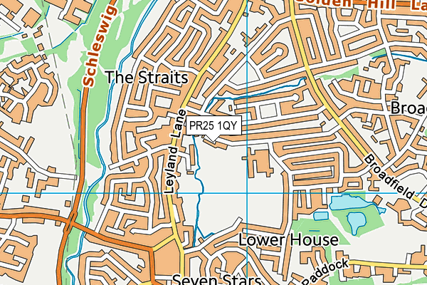 PR25 1QY map - OS VectorMap District (Ordnance Survey) PR25 1QY map - OS VectorMap District (Ordnance Survey)