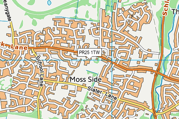 PR25 1TW map - OS VectorMap District (Ordnance Survey) PR25 1TW map - OS VectorMap District (Ordnance Survey)