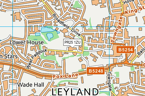 PR25 1ZU map - OS VectorMap District (Ordnance Survey) PR25 1ZU map - OS VectorMap District (Ordnance Survey)