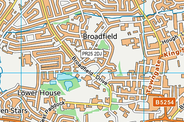 PR25 2DJ map - OS VectorMap District (Ordnance Survey) PR25 2DJ map - OS VectorMap District (Ordnance Survey)