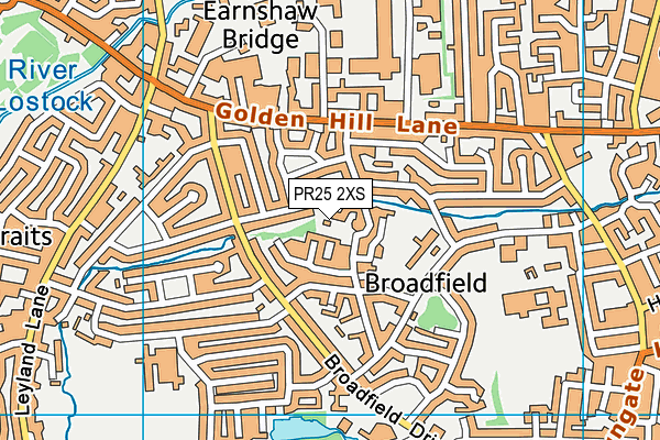 PR25 2XS map - OS VectorMap District (Ordnance Survey) PR25 2XS map - OS VectorMap District (Ordnance Survey)