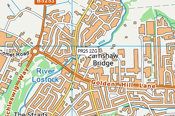 PR25 2ZG map - OS VectorMap District (Ordnance Survey) PR25 2ZG map - OS VectorMap District (Ordnance Survey)