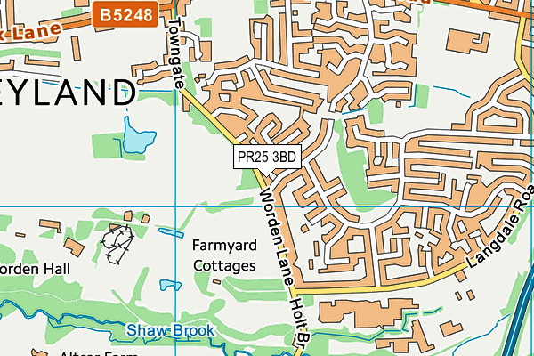 PR25 3BD map - OS VectorMap District (Ordnance Survey) PR25 3BD map - OS VectorMap District (Ordnance Survey)