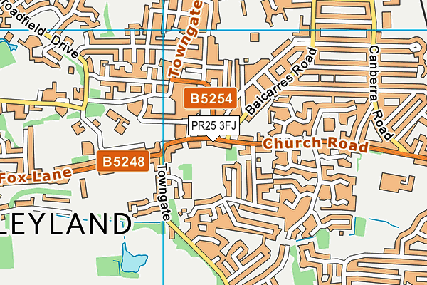 PR25 3FJ map - OS VectorMap District (Ordnance Survey) PR25 3FJ map - OS VectorMap District (Ordnance Survey)