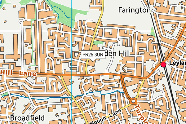 PR25 3UR map - OS VectorMap District (Ordnance Survey) PR25 3UR map - OS VectorMap District (Ordnance Survey)