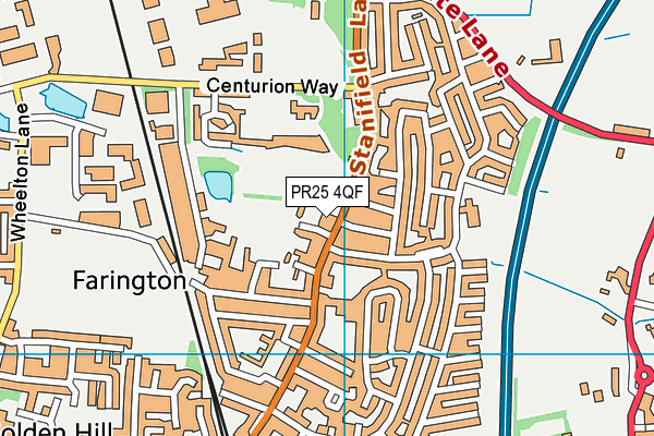 PR25 4QF map - OS VectorMap District (Ordnance Survey) PR25 4QF map - OS VectorMap District (Ordnance Survey)