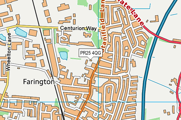 PR25 4QG map - OS VectorMap District (Ordnance Survey) PR25 4QG map - OS VectorMap District (Ordnance Survey)