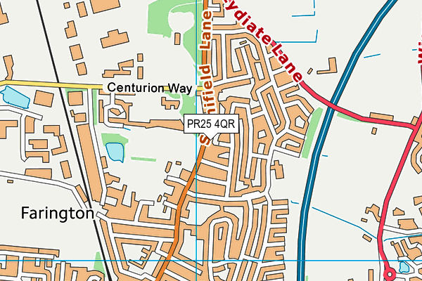 PR25 4QR map - OS VectorMap District (Ordnance Survey) PR25 4QR map - OS VectorMap District (Ordnance Survey)