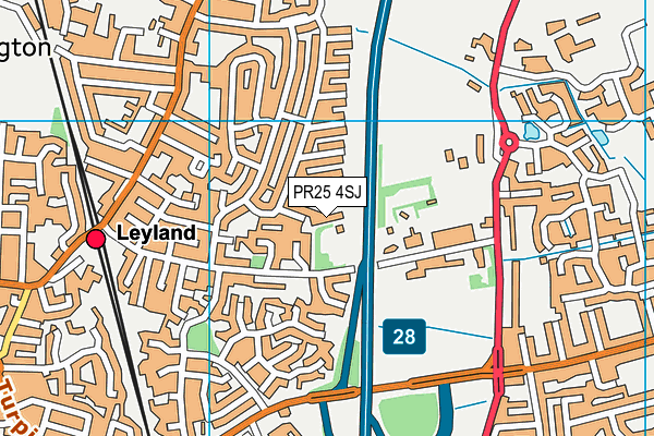 PR25 4SJ map - OS VectorMap District (Ordnance Survey) PR25 4SJ map - OS VectorMap District (Ordnance Survey)
