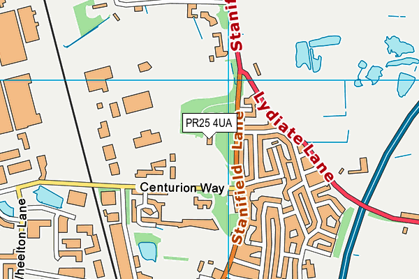 PR25 4UA map - OS VectorMap District (Ordnance Survey) PR25 4UA map - OS VectorMap District (Ordnance Survey)