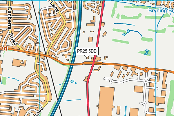 PR25 5DD map - OS VectorMap District (Ordnance Survey) PR25 5DD map - OS VectorMap District (Ordnance Survey)