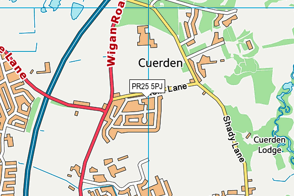 PR25 5PJ map - OS VectorMap District (Ordnance Survey) PR25 5PJ map - OS VectorMap District (Ordnance Survey)