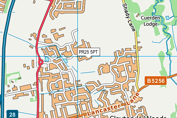 PR25 5PT map - OS VectorMap District (Ordnance Survey) PR25 5PT map - OS VectorMap District (Ordnance Survey)