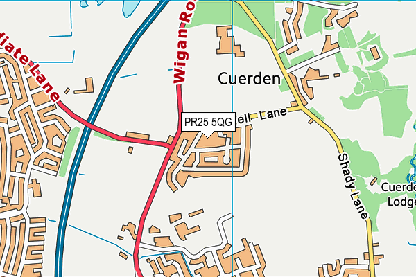 PR25 5QG map - OS VectorMap District (Ordnance Survey) PR25 5QG map - OS VectorMap District (Ordnance Survey)