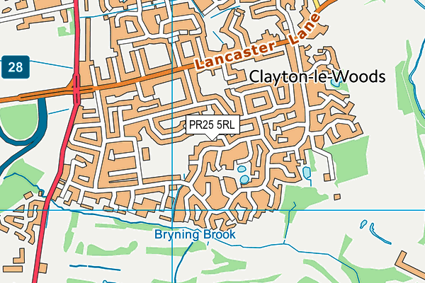 PR25 5RL map - OS VectorMap District (Ordnance Survey) PR25 5RL map - OS VectorMap District (Ordnance Survey)