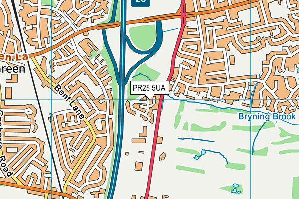 PR25 5UA map - OS VectorMap District (Ordnance Survey) PR25 5UA map - OS VectorMap District (Ordnance Survey)