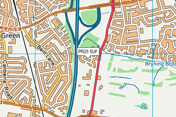 PR25 5UF map - OS VectorMap District (Ordnance Survey) PR25 5UF map - OS VectorMap District (Ordnance Survey)