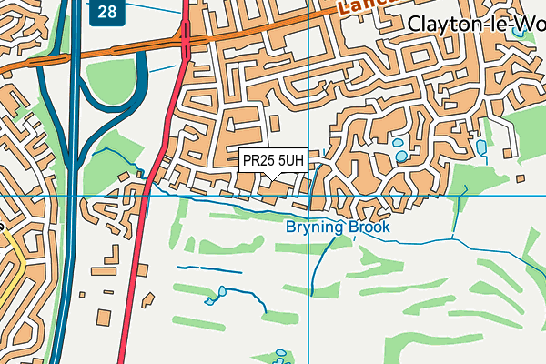 PR25 5UH map - OS VectorMap District (Ordnance Survey) PR25 5UH map - OS VectorMap District (Ordnance Survey)