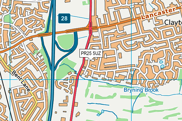 PR25 5UZ map - OS VectorMap District (Ordnance Survey) PR25 5UZ map - OS VectorMap District (Ordnance Survey)