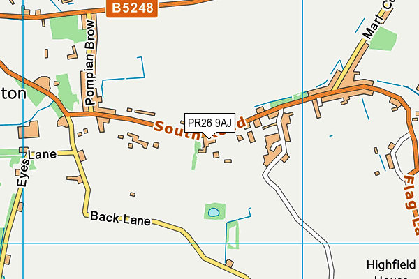 PR26 9AJ map - OS VectorMap District (Ordnance Survey) PR26 9AJ map - OS VectorMap District (Ordnance Survey)