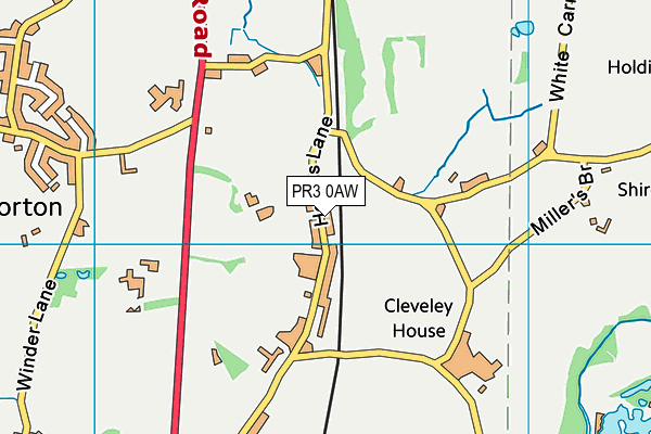 PR3 0AW map - OS VectorMap District (Ordnance Survey)