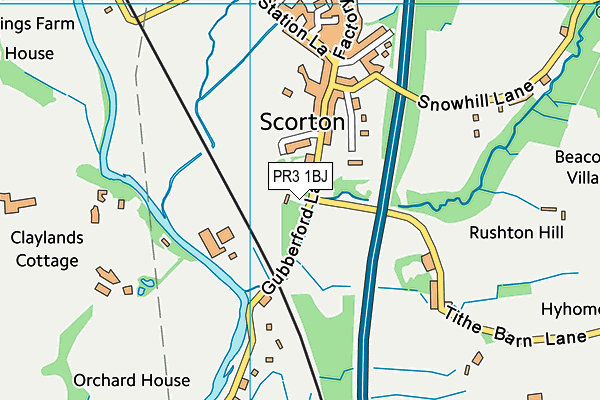 PR3 1BJ map - OS VectorMap District (Ordnance Survey) PR3 1BJ map - OS VectorMap District (Ordnance Survey)