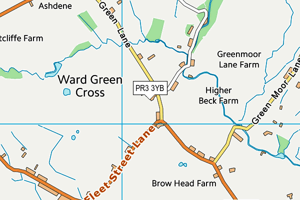 PR3 3YB map - OS VectorMap District (Ordnance Survey) PR3 3YB map - OS VectorMap District (Ordnance Survey)