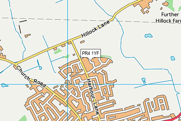 PR4 1YF map - OS VectorMap District (Ordnance Survey) PR4 1YF map - OS VectorMap District (Ordnance Survey)