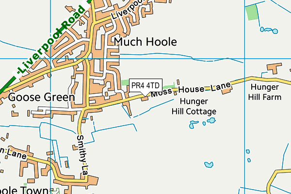 PR4 4TD map - OS VectorMap District (Ordnance Survey) PR4 4TD map - OS VectorMap District (Ordnance Survey)