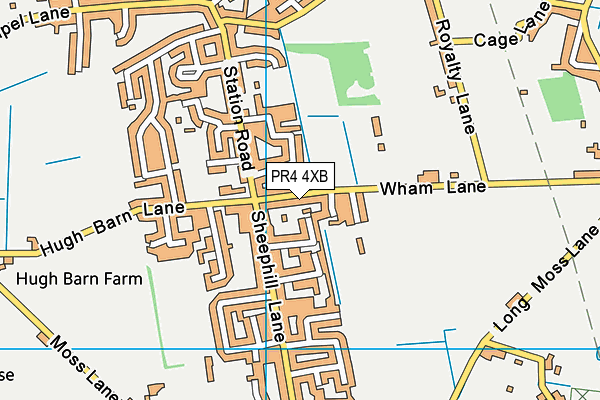 PR4 4XB map - OS VectorMap District (Ordnance Survey) PR4 4XB map - OS VectorMap District (Ordnance Survey)