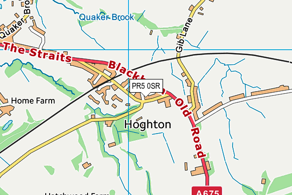 PR5 0SR map - OS VectorMap District (Ordnance Survey)